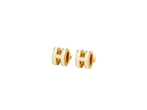 hermes pop h enamel earings|Hermes gold lacquer mini pop h.